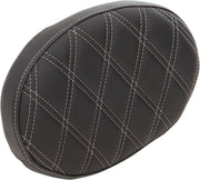Drag Specialties Double Diamond Oval Sissy Bar Pad w/Silver Thread