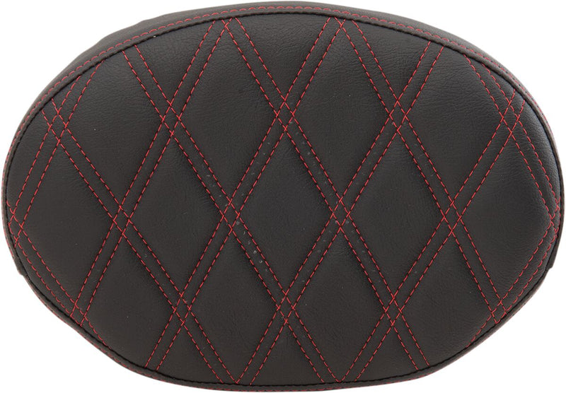 Drag Specialties Double Diamond Oval Sissy Bar Pad w/Red Thread