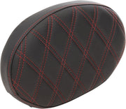 Drag Specialties Double Diamond Oval Sissy Bar Pad w/Red Thread