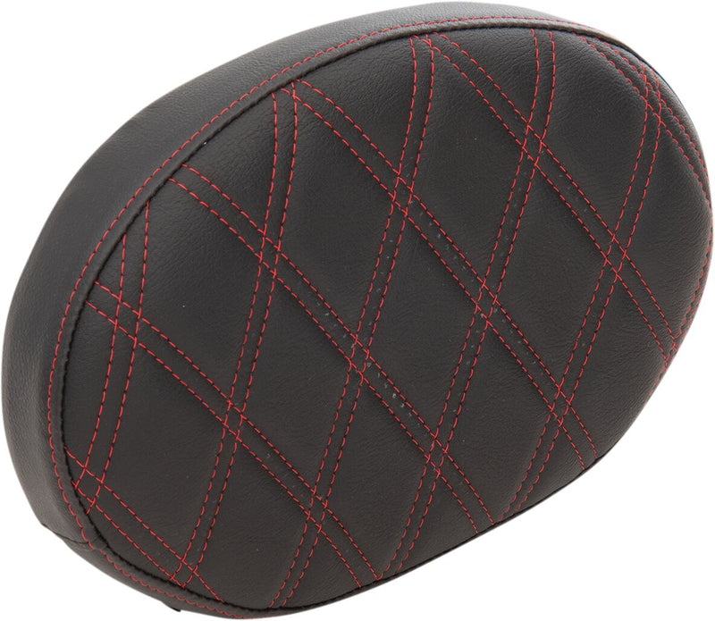 Drag Specialties Double Diamond Oval Sissy Bar Pad w/Red Thread
