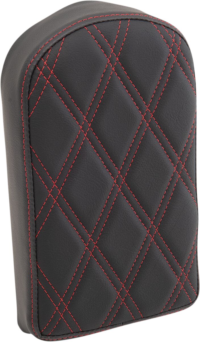 Drag Specialties Black Double Diamond Passenger Sissy Bar Pad w/Red Stitching