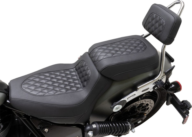 Mustang Squareback Sissy Bar Pad for 2022-2024 INDIAN Black Squared Foam Vinyl Each