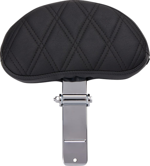 Drag Specialties Seats EZ Glide II™ Small Backrest Black Chrome Leather Vinyl
