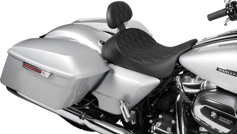Drag Specialties Seats EZ Glide II™ Small Backrest Black Chrome Leather Vinyl Each