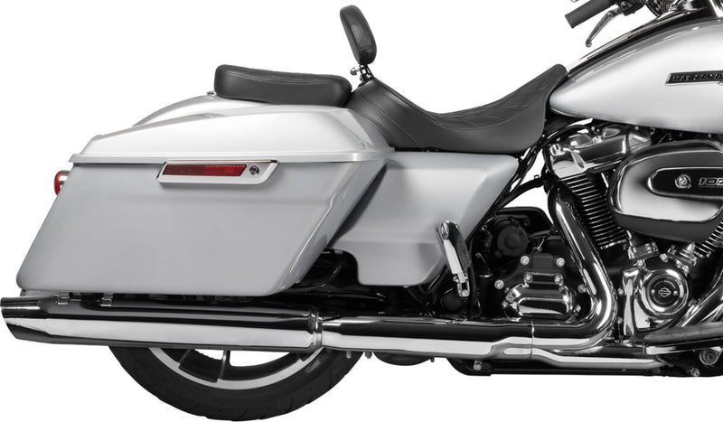 Drag Specialties Seats EZ Glide II™ Small Backrest Black Chrome Leather Vinyl #0822-0537