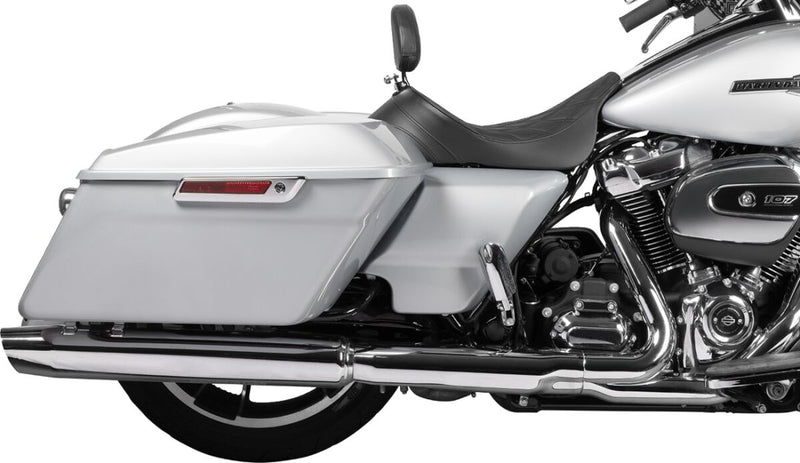 Drag Specialties Seats EZ Glide II™ Small Backrest Black Chrome Leather Vinyl #0822-0537