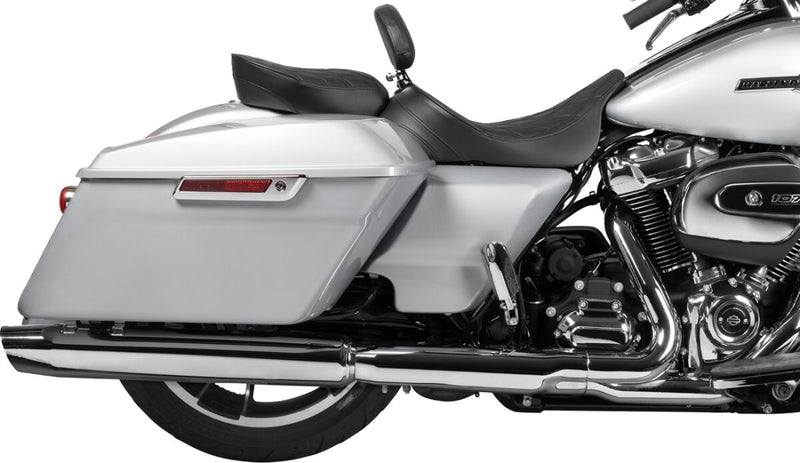 Drag Specialties Seats EZ Glide II™ Small Backrest Black Chrome Leather Vinyl Each