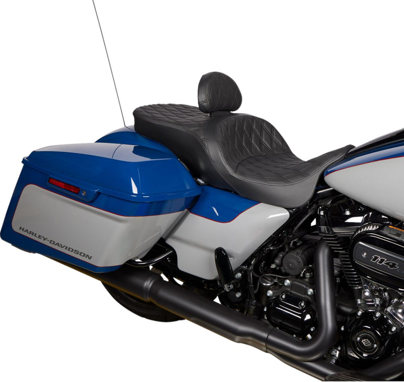 Drag Specialties Seats EZ Glide II™ Small Backrest Black Chrome Leather Vinyl Each