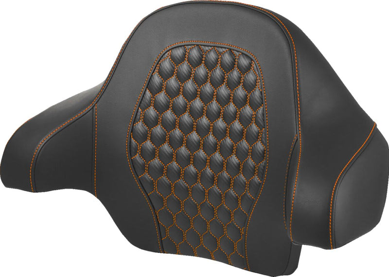 Saddlemen Honeycomb Tour Pack Backrest Pad for 2014-2025 Harley-Davidson Roadsofa™ Black Orange Tour-Pak® Saddlehyde™ #814-07-19003