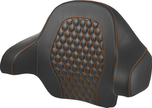 Saddlemen Honeycomb Tour Pack Backrest Pad for 2014-2025 Harley-Davidson Roadsofa™ Black Orange Tour-Pak® Saddlehyde™ #814-07-19003