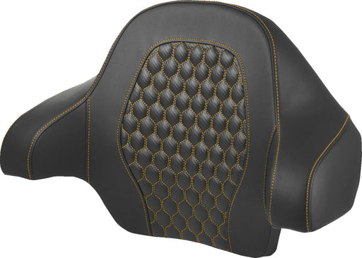 Saddlemen Honeycomb Tour Pack Backrest Pad for 2014-2025 Harley-Davidson Roadsofa™ Black Gold Tour-Pak® Saddlehyde™ #814-07-19007