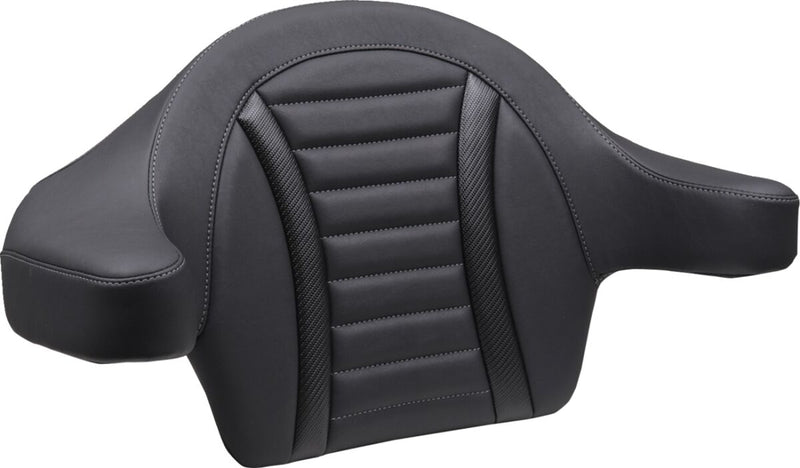 Mustang Deluxe Touring Extended Passenger Arm Backrest for 2023-2026 Harley-Davidson Black Grey