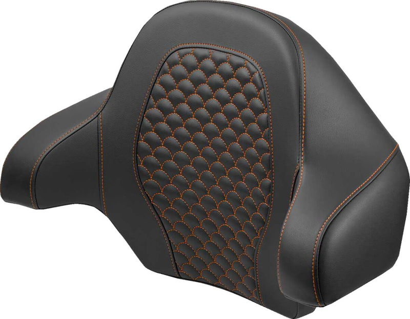 Saddlemen Dragon Scale Tour Pak Backrest Pad for 2014-2025 Harley-Davidson Roadsofa™ Black Orange Tour-Pak® Saddlehyde™ #814-07-20903