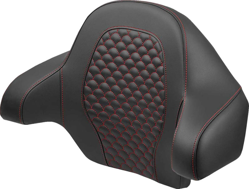 Saddlemen Dragon Scale Tour Pak Backrest Pad for 2014-2025 Harley-Davidson Roadsofa™ Black Red Tour-Pak® Saddlehyde™ #814-07-20904