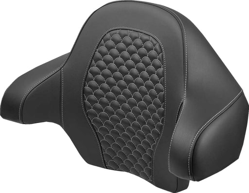 Saddlemen Dragon Scale Tour Pak Backrest Pad for 2014-2025 Harley-Davidson Roadsofa™ Black Silver Tour-Pak® Saddlehyde™ #814-07-20905