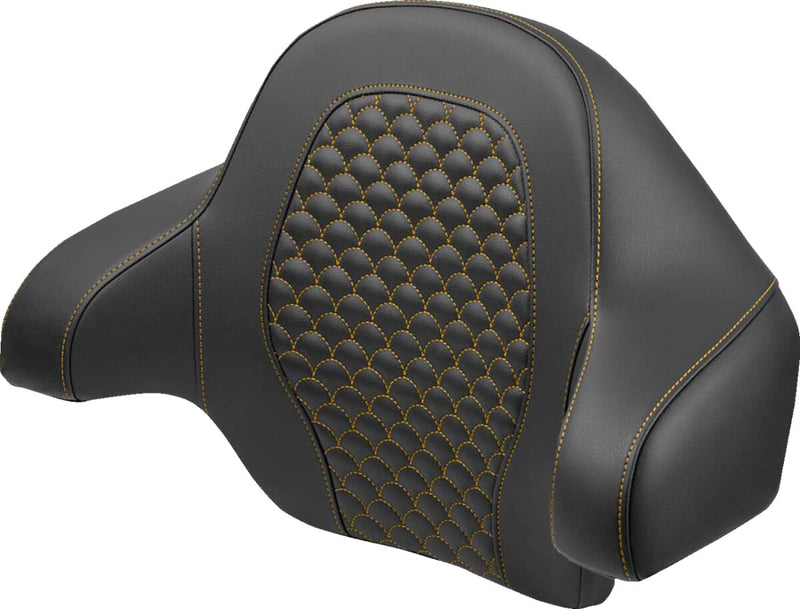 Saddlemen Dragon Scale Tour Pak Backrest Pad for 2014-2025 Harley-Davidson Roadsofa™ Black Gold Tour-Pak® Saddlehyde™ #814-07-20907