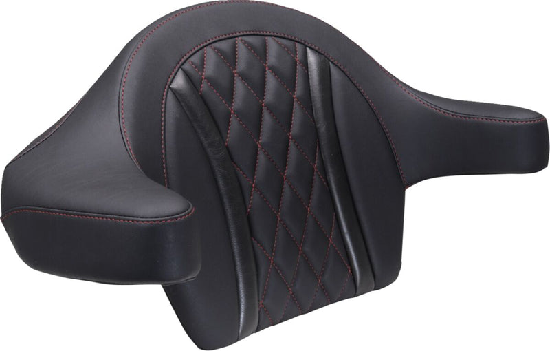 Mustang Extended Arm Wrap-Around Backrest for 2023-2026 Harley-Davidson Black Red #88430DC