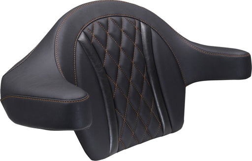Mustang Extended Arm Wrap-Around Backrest for 2023-2026 Harley-Davidson Black Orange