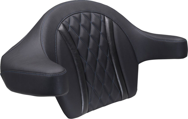 Mustang Extended Arm Wrap-Around Backrest for 2023-2026 Harley-Davidson Black Blue