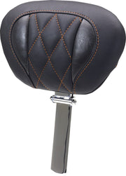 Mustang Deluxe Touring Driver Backrest for 2023-2026 Harley-Davidson Black Orange Removable #89460MO