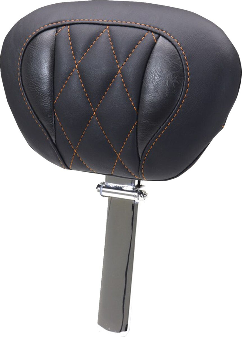 Mustang Deluxe Touring Driver Backrest for 2023-2026 Harley-Davidson Black Orange Removable #89460MO