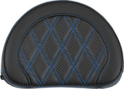 Saddlemen Contoured Sissy Bar Pad Black Blue Half-Moon Saddlehyde™