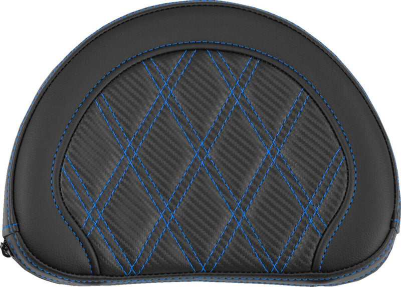 Saddlemen Contoured Sissy Bar Pad Black Blue Half-Moon Saddlehyde™