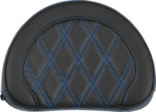 Saddlemen Contoured Sissy Bar Pad Black Blue Half-Moon Saddlehyde™