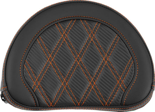 Saddlemen Contoured Sissy Bar Pad Black Orange Half-Moon Saddlehyde™ #051320703
