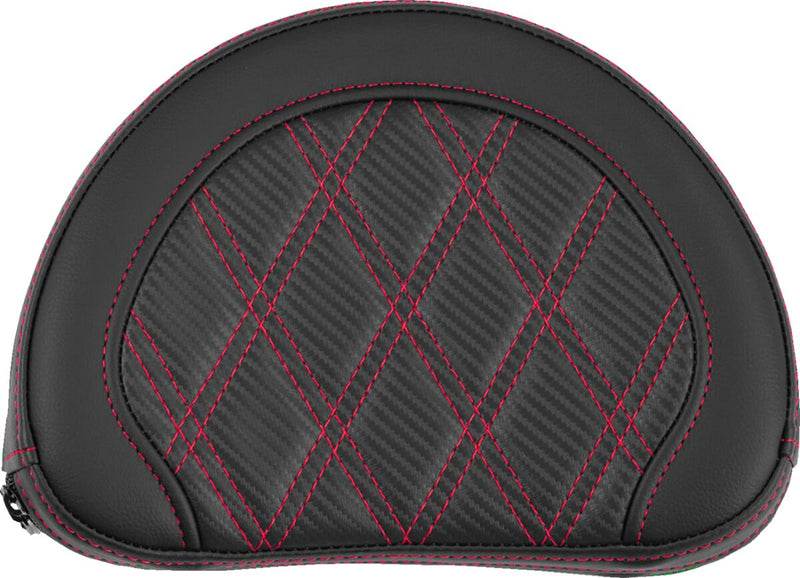 Saddlemen Contoured Sissy Bar Pad Black Half-Moon Saddlehyde™ Black| Red #051320704