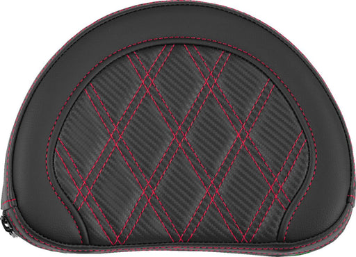 Saddlemen Contoured Sissy Bar Pad Black Half-Moon Saddlehyde™ Black| Red #051320704