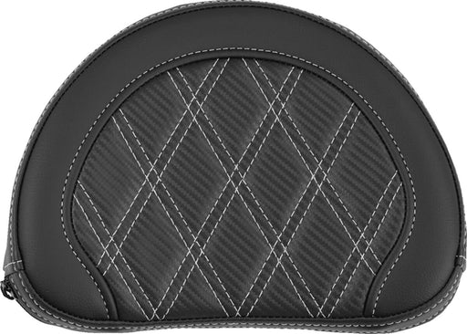 Saddlemen Contoured Sissy Bar Pad Black Silver Half-Moon Saddlehyde™ #051320705
