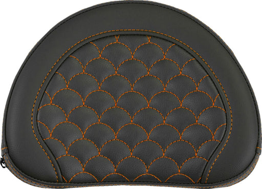 Saddlemen Contoured Sissy Bar Pad Black Orange Half-Moon Saddlehyde™ #051320903
