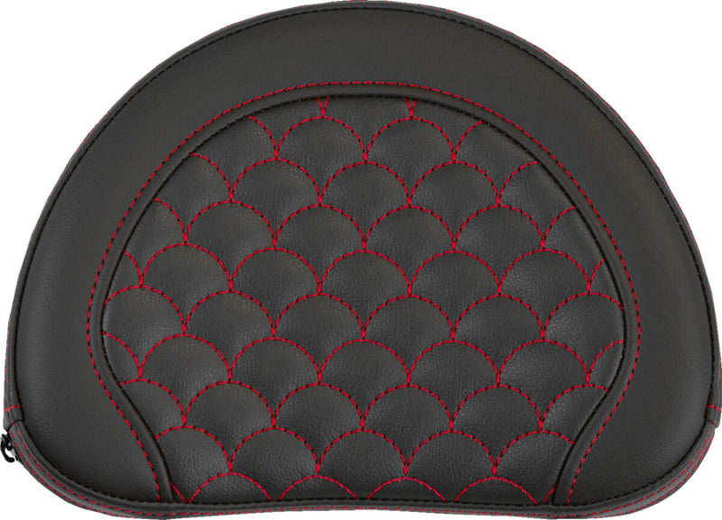 Saddlemen Contoured Sissy Bar Pad Black Half-Moon Saddlehyde™ Black| Red #051320904