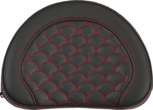 Saddlemen Contoured Sissy Bar Pad Black Half-Moon Saddlehyde™ Black| Red #051320904