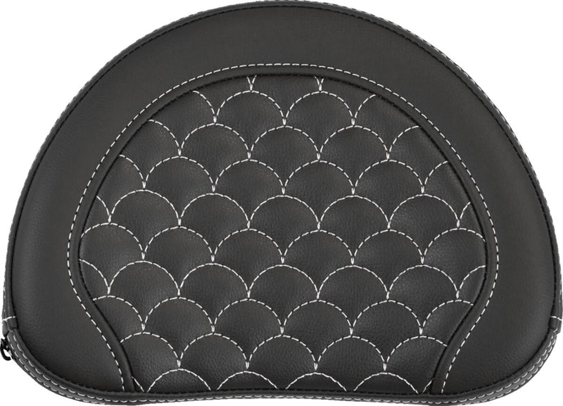 Saddlemen Contoured Sissy Bar Pad Black White Half-Moon Saddlehyde™ #051320906