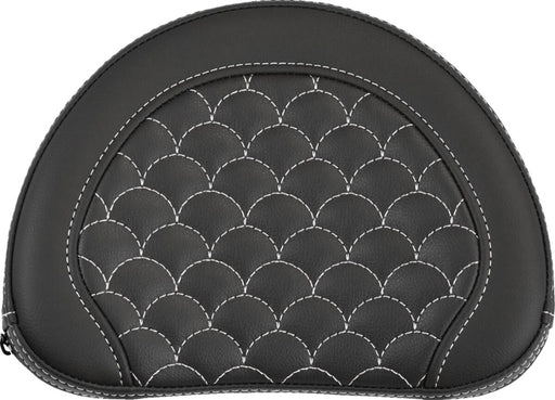Saddlemen Contoured Sissy Bar Pad Black White Half-Moon Saddlehyde™ #051320906