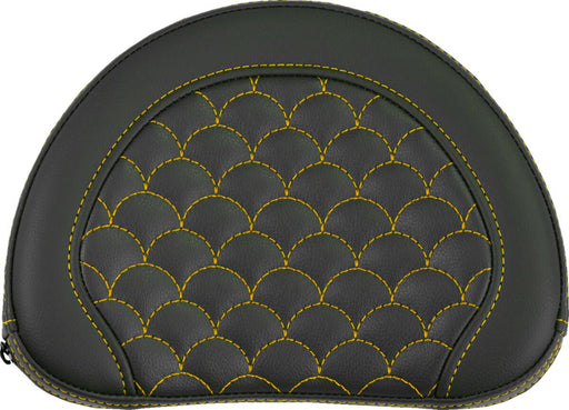 Saddlemen Contoured Sissy Bar Pad Black Gold Half-Moon Saddlehyde™ #051320907