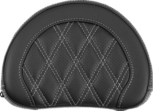 Saddlemen Contoured Sissy Bar Pad Black White Half-Moon Saddlehyde™ #051318406