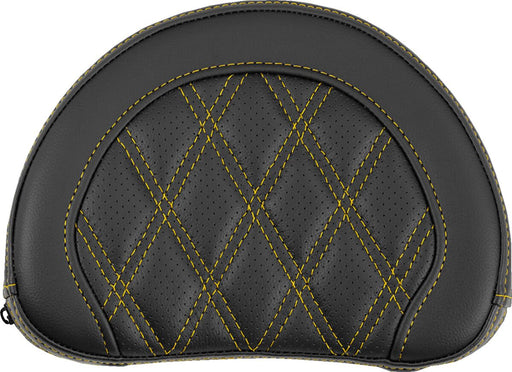 Saddlemen Contoured Sissy Bar Pad Black Gold Half-Moon Saddlehyde™ #051318407