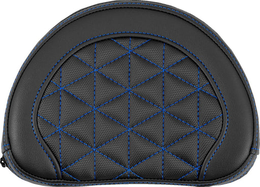 Saddlemen Contoured Sissy Bar Pad Black Blue Half-Moon Saddlehyde™ #051321101