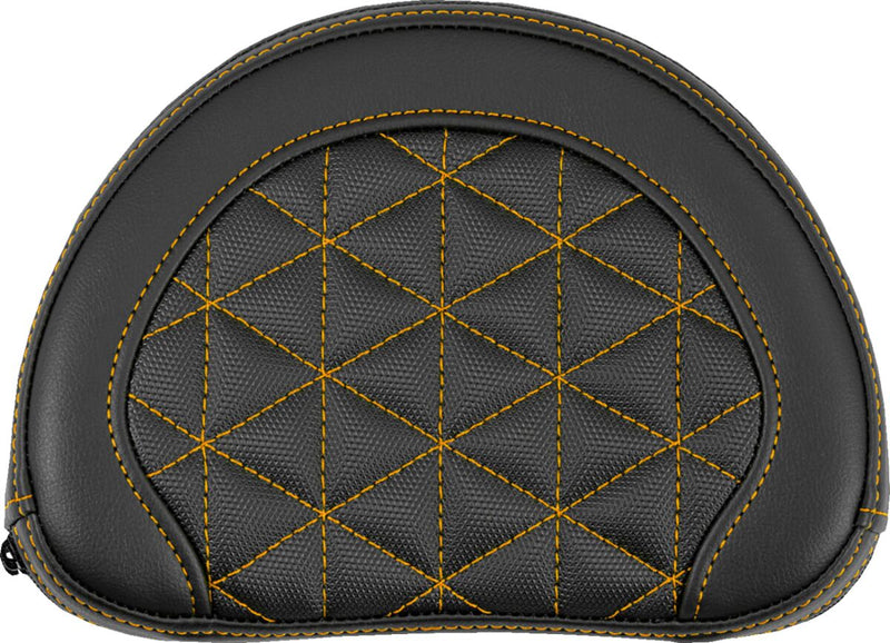 Saddlemen Contoured Sissy Bar Pad Black Orange Half-Moon Saddlehyde™