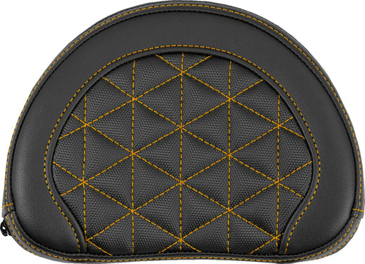 Saddlemen Contoured Sissy Bar Pad Black Orange Half-Moon Saddlehyde™