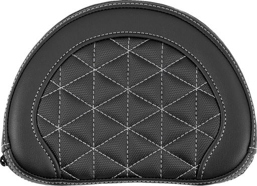 Saddlemen Contoured Sissy Bar Pad Black Silver Half-Moon Saddlehyde™ #051321105