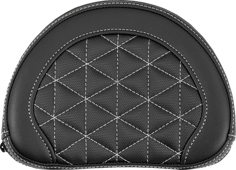 Saddlemen Contoured Sissy Bar Pad Black White Half-Moon Saddlehyde™ #051321106