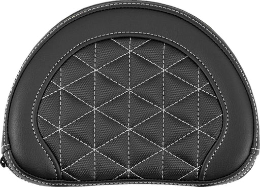 Saddlemen Contoured Sissy Bar Pad Black White Half-Moon Saddlehyde™ #051321106