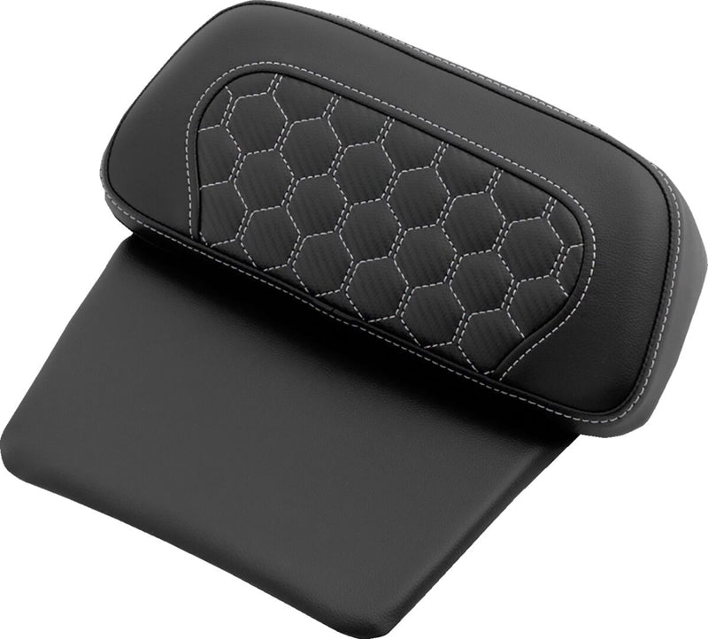 Saddlemen Chopped Tour Pak Backrest Pads for 2014-2025 Harley-Davidson Roadsofa™ Step-Up Black White Chopped Tour-Pak Saddlehyde™ #814-07C-19006