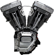 S&S Cycle T111 Long Block Engine T-Series Chrome Wrinkle Black #310-0770A