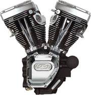 S&S Cycle T143 Long Block Engine T-Series Chrome Wrinkle Black