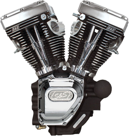 S&S Cycle T143 Long Block Engine T-Series Chrome Wrinkle Black